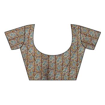 Mirchi Fashion Turquoise Color Chiffon Fabric Flower Printed With Unstitched Blouse Piece 4