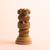 Exploring India Handicraft Small Ashoka Stambh | Natural Wood Ashoka Pillar With Indian National Emblem For Table Decor