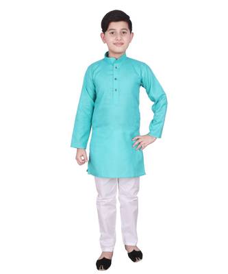 FRZ Self Design Cotton Boys Kurta Pajama Set 2