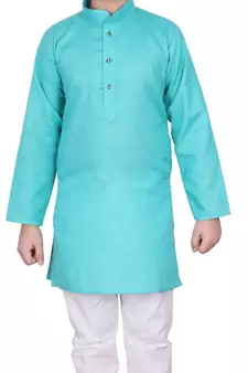 FRZ Self Design Cotton Boys Kurta Pajama Set