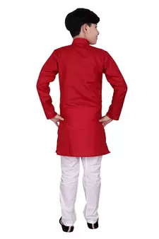MR Self Design Cotton Boys Kurta Pajama Set