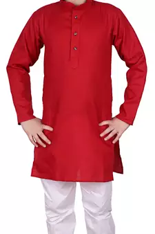 MR Self Design Cotton Boys Kurta Pajama Set