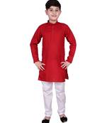 MR Self Design Cotton Boys Kurta Pajama Set