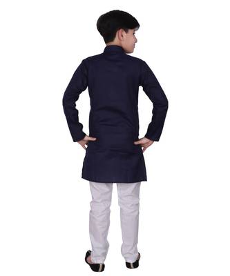 NBLUE Self Design Cotton Boys Kurta Pajama Set 2