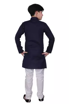 NBLUE Self Design Cotton Boys Kurta Pajama Set