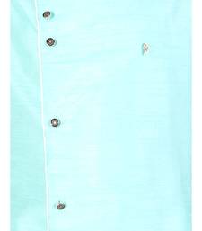 Firozi Solid Silk Boys Kurta Pajama Set