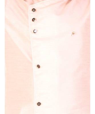 Orange Solid Silk Boys Kurta Pajama Set 4