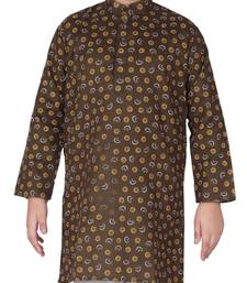 Green Printed Cotton Boys Kurta Pajama Set