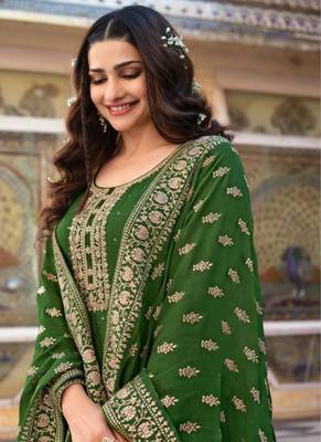 Light Green Silk Blend Party Wear Salwar Kameez 2
