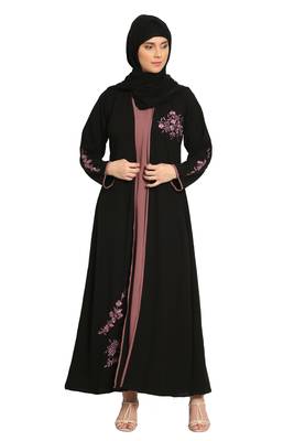 MRC Latest  Stylish Women Girl Shrug Style Embroidered Latest Abaya 5