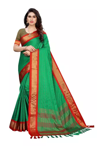 Green printed uppada silk saree with blouse