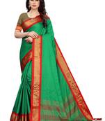 Green printed uppada silk saree with blouse