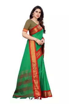 Green printed uppada silk saree with blouse