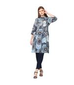 Blue Psychedlic Print Kurta