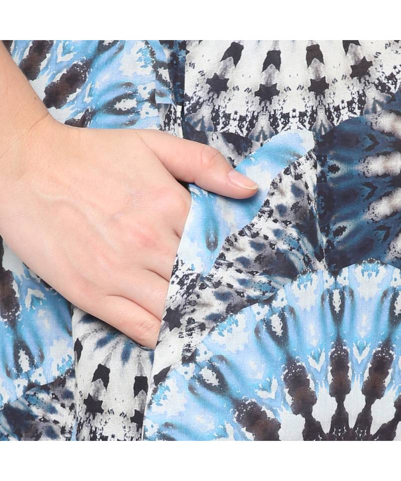 Blue Psychedlic Print Kurta