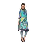 Long Aqua Kurti-M 100% Cotton Fabric