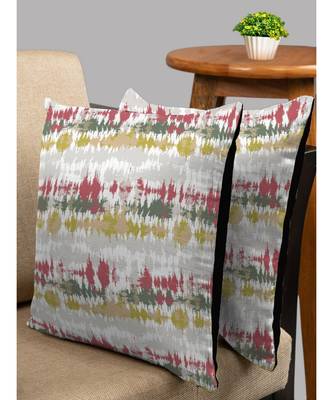 HOUZZCODE DESIGNER CUSHION COVERS Wavy Lines gree/red 16x16 set of 2 3