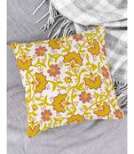 HOUZZCODE DESIGNER CUSHION COVERS Floral 1 yellow 16x16 set of 5