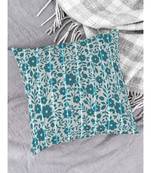 HOUZZCODE DESIGNER CUSHION COVERS Floral 2 sea green 16x16 set of 5
