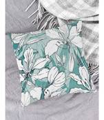 HOUZZCODE DESIGNER CUSHION COVERS floral 3 greyish blue 16x16 set of 5