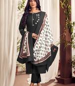 Black embroidered cotton salwar