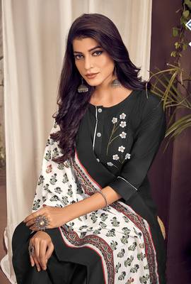 Black embroidered cotton salwar 2