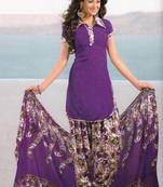 Dress Material Crepe Unstitched Patiala Salwar Kameez Suit D.No 6168