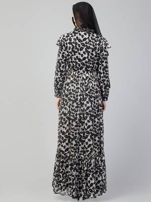 Modest and Pretty Dress Made In Printed Chiffon 5