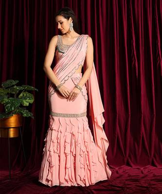 Blush Pre Draped Saree 1