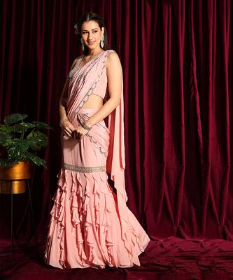 Blush Pre Draped Saree 3
