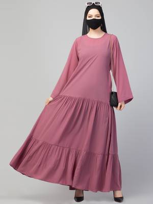 Three Tiered Abaya With Frills  2