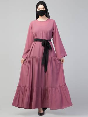 Three Tiered Abaya With Frills  3