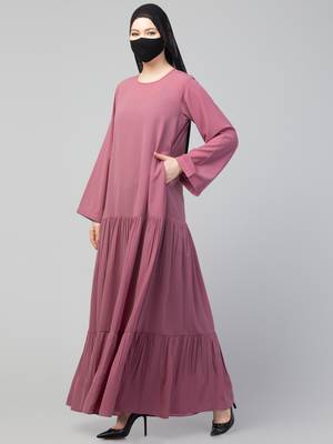 Three Tiered Abaya With Frills  4