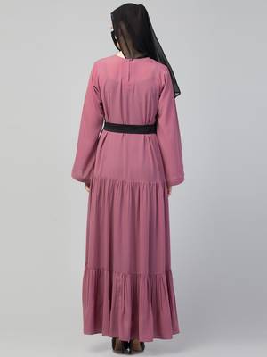 Three Tiered Abaya With Frills  5