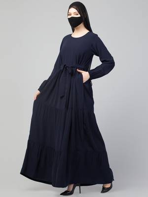 Beautiful Four Tiered Abaya With Frills  2
