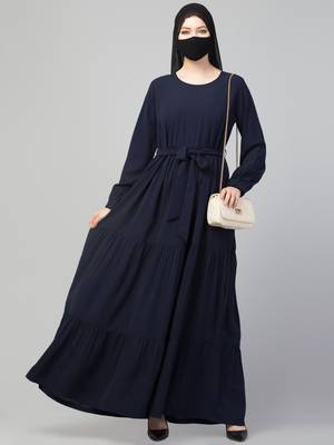 Beautiful Four Tiered Abaya With Frills  3