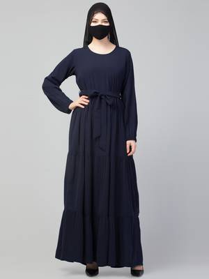 Beautiful Four Tiered Abaya With Frills  4