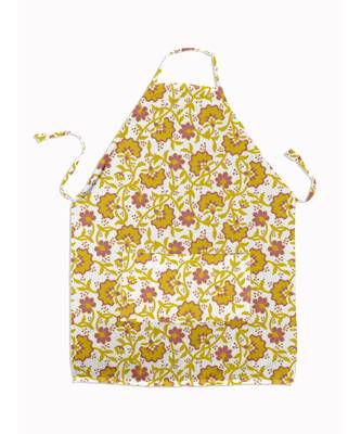 HOUZZCODE DESIGNER apron Floral 1 50x60cm yellow heavy satin 3