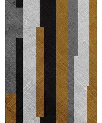 HOUZZCODE DESIGNER apron irragular stripes 50x60cm black/yellow heavy satin 1