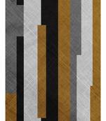 HOUZZCODE DESIGNER apron irragular stripes 50x60cm black/yellow heavy satin