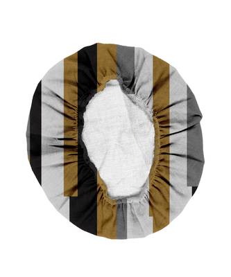 HOUZZCODE DESIGNER apron irragular stripes 50x60cm black/yellow heavy satin 2