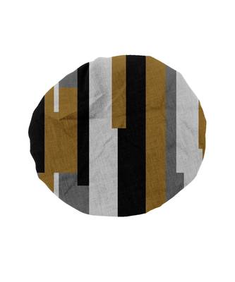HOUZZCODE DESIGNER apron irragular stripes 50x60cm black/yellow heavy satin 3