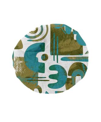HOUZZCODE DESIGNER apron Lost World Print 50x60cm green heavy satin 3