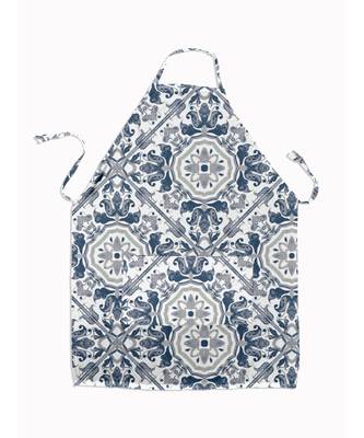 HOUZZCODE DESIGNER apron Azulejo mix 50x60cm indigo heavy satin 1