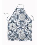 HOUZZCODE DESIGNER apron Azulejo mix 50x60cm indigo heavy satin