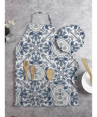 HOUZZCODE DESIGNER apron Azulejo mix 50x60cm indigo heavy satin 2