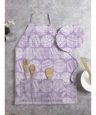 HOUZZCODE DESIGNER apron Textured Dots 50x60cm purple heavy satin 1