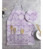 HOUZZCODE DESIGNER apron Textured Dots 50x60cm purple heavy satin