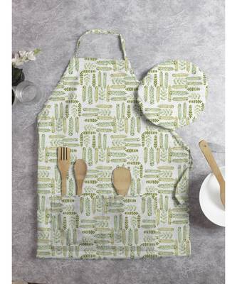 HOUZZCODE DESIGNER apron Garden Gren 50x60cm light green heavy satin 3