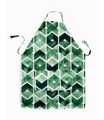 HOUZZCODE DESIGNER apron Chevron Story 50x60cm green heavy satin